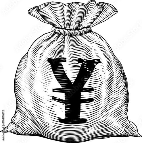 A money cash sack bag with ...
