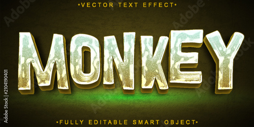 Photography Wild Monkey Jungle Vector Fully Editable Smart Object Text Effect