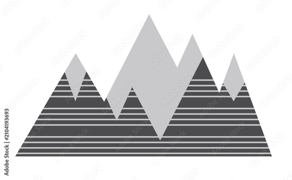 Obraz premium Gray Mountain Peak Icon 7