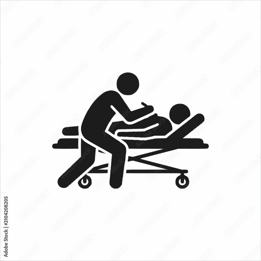 Fototapeta premium Medical staff moving patient stretcher.