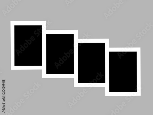 Four empty photo frames, a vector collage template layout consisting of four photo frames.