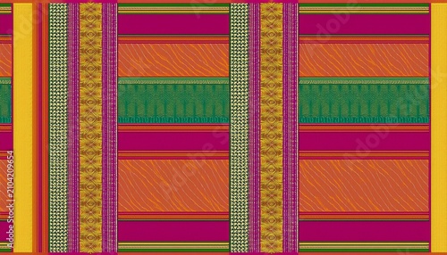 Abstract Striped Background For Saree Fabric
