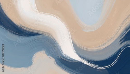 Blue And Beige Color Acrylic Oil Art Abstraction Expressive Aesthetics For Creative Background Beautiful Modern Pastel Colors
