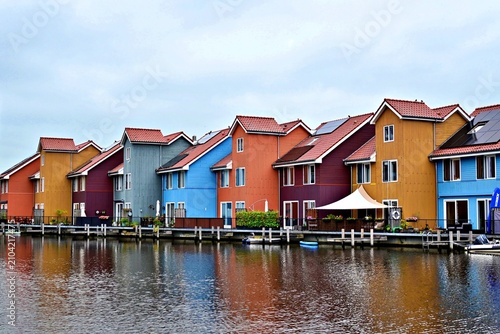 Fotografie Houses on the river in Groningen