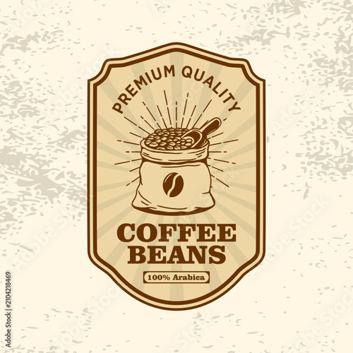 Coffee Sack Packaging Label Retro Vector