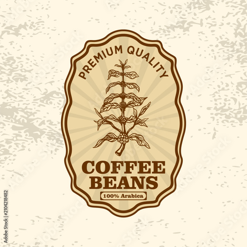 Coffee Plant Packaging Label Retro Vector