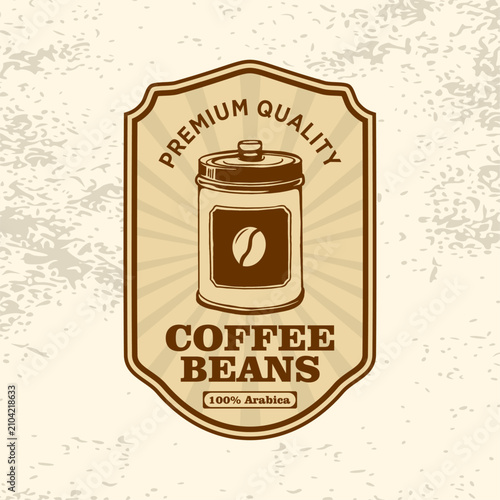 Premium Coffee Beans Packaging Label Retro Vector
