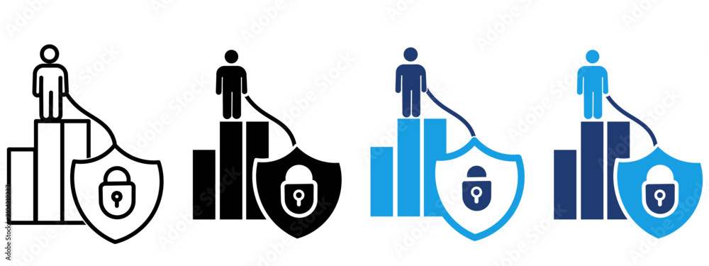 Obraz premium Financial Protection Stroke icon collections. Containing Investment Risk, Growth, Security, Strategy and more icons.