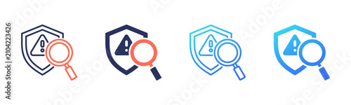 Risk Assessment icon set multiple color collection