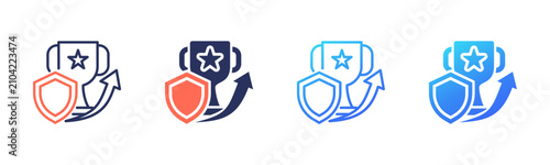 Fotografi Competitive Edge icon set multiple color collection