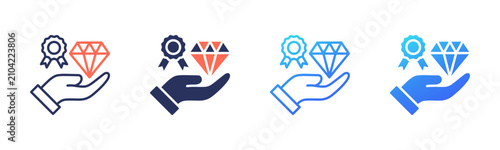Photos Value Proposition icon set multiple color collection