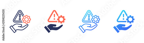 Crisis Management icon set multiple color collection