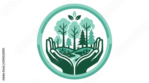 Fotografía Hands Holding Green Nature Environment.