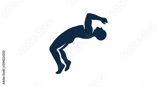 Obraz na plátně Person Doing Backflip in Air.