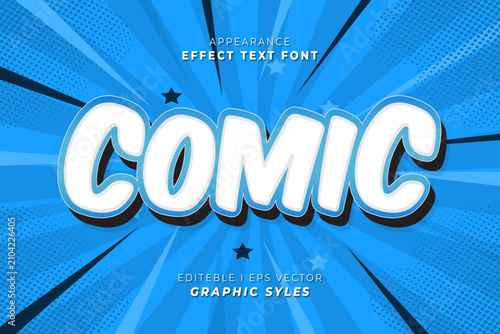 Comic book style text effect with speech bubble design typography superhero headline creative advertising template illustration branding lettering halftone