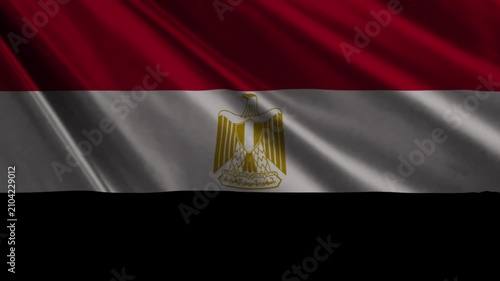 Realistic Egypt Flag Waving in Wind 4K Loop Animation, Egyptian National Flag Background
