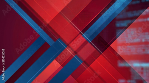 Red Geometric Abstract Background With Diagonal Corporate Banner and Modern Clean Design