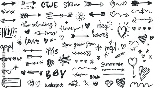Vector icon collection design elements isolated graphic resource set for interface branding and creative projects