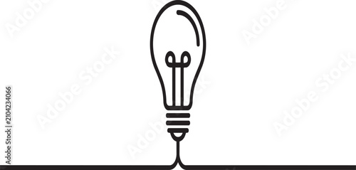 Minimalist light bulb icon representing idea and innovation concept with innovation creativity thinking solution inspiration electric knowledge minimalist abstract brainstorm electricity
