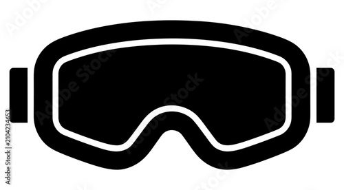 Protective winter sports goggles vector icon for skiing snowboarding and outdoor gear