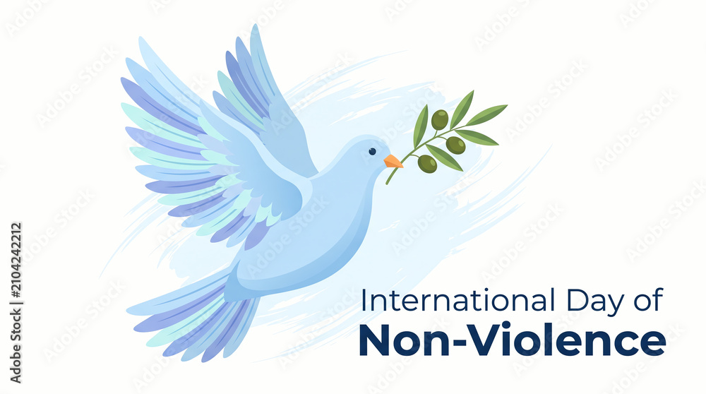 Fototapeta premium International day of non-violence dove with olive branch