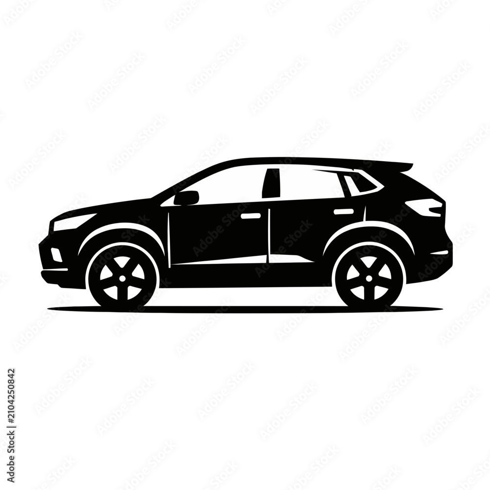 Naklejka premium Black SUV Side View