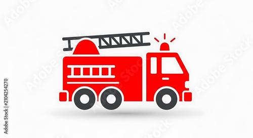 Red double decker bus isolated on white background.