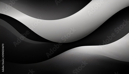 Elegant Monochrome Aesthetic Gradient Background Black White Abstract Wave Curve Abstract Background For Presentation Cover Banner Header Poster Etc