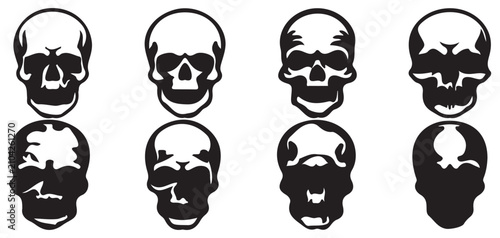 Canvastavla Skull mask icons and scary face protection symbols vector set vector illustratio