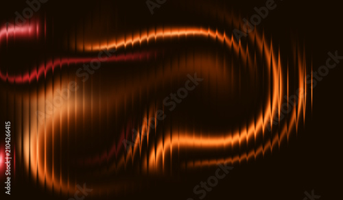 Abstract Orange Neon Light Trails Background with Glowing Energy Wave Lines