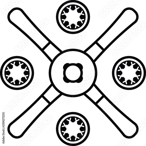 Outline tap and die set icon