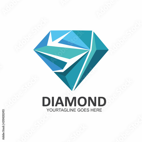 A sleek and modern diamond logo design that signifies luxury and quality, with geometric shapes and vibrant colors representing sophistication and elegance in branding.