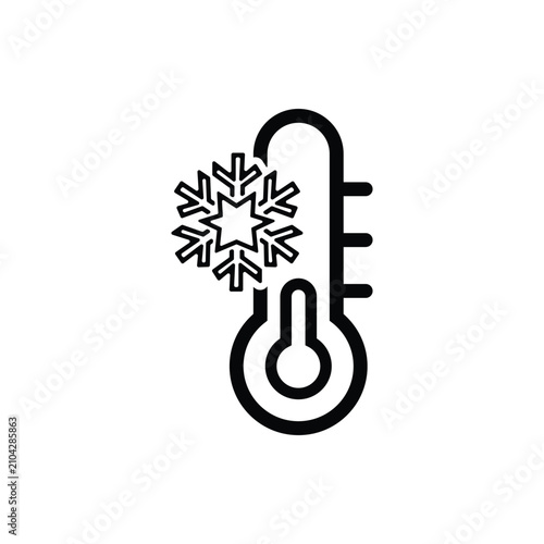 Cold thermometer icon