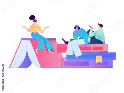 Education and learning people flat vector concept hand drawn illustration
