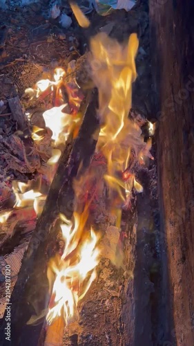 fire in the fireplace