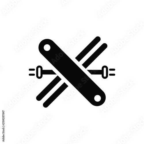Skis and snowboard icon