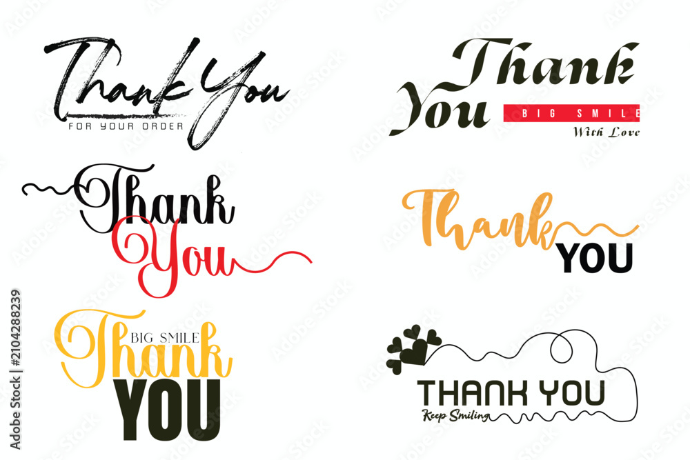 Fototapeta premium Thank You Typography Bundle Collection