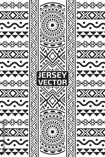 Fotografía Polynesian Tribal Jersey Vector Design With Geometric Ornament Background, Traditional Maori Ethnic Pattern For Sportswear Jersey Sublimation Print