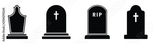 Photos Black gravestone cemetery monument line art illustration isolated on white background