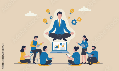 Photos Business guru or,meeting teams together target consultant, smart thinking to sol