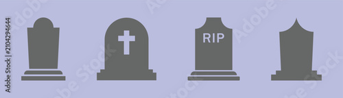 Foto Different shapes gravestones and tombstones silhouette vector sign
