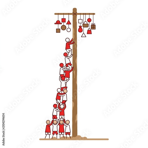 Teamwork Climbing Pole for Success