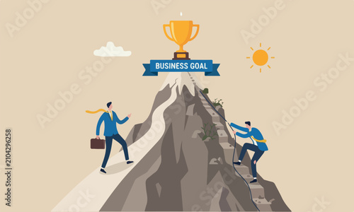 Foto Easy success accomplish, choosing path to succeed, way to reach business goal co