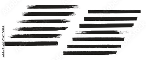 Set of different grunge brush strokes. Vector brush streaks pack marker ink strokes grunge. Vector illustrations. 