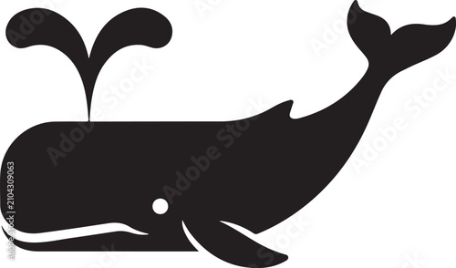 Obraz na płótnie Whale Spout Silhouette Vector