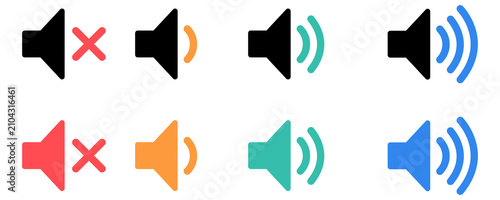 Tableau sur toile Set of Speaker icon