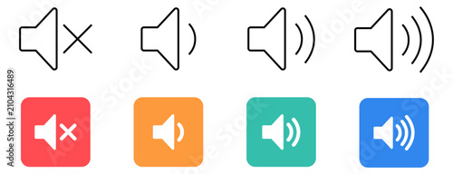 Tableau sur toile Set of Speaker icon