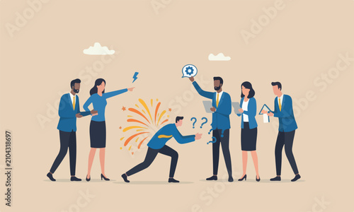 Εκτύπωση καμβά Advantag teams together agility or innovation for success, leadership concept, b