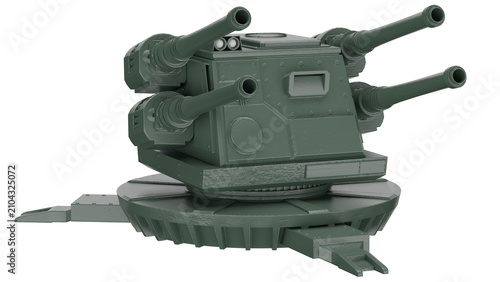3d rendering military turret