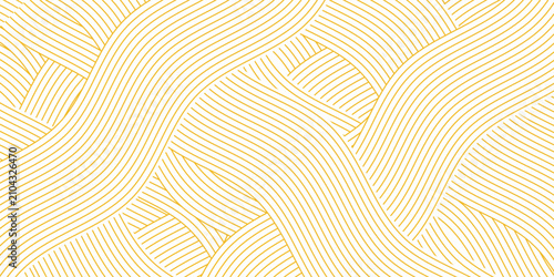 Billede på lærred Yellow instant noodle, pasta and spaghetti texture with geometric wavy lines